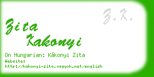 zita kakonyi business card